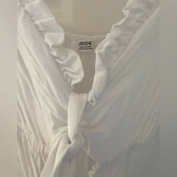 Ardene White Tie Front Maxi Dress Boho Cottagecore - Picture 3 of 5